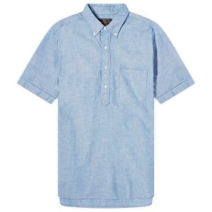 Beams Plus Button Down Popover Short Sleeve Chambray Shirt