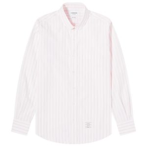 Thom Browne Round Collar Stripe Oxford Shirt